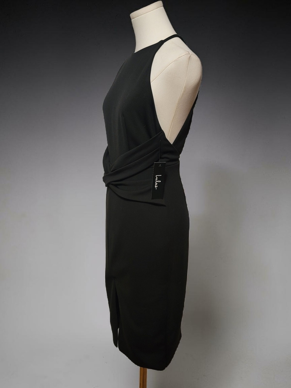LULUS - XS Women’s Black Halter Open Back Dress - Picture 2 of 13